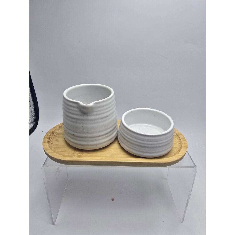 Nespresso Stoneware Coffee Creamer and Sugar Bowl Serving Set NEW